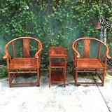 红木圈椅茶台椅休闲椅皇宫椅太师椅三件套非洲黄花梨刺猬紫檀