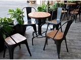 工业复古LOFT风格实木休闲桌椅阳台户外酒吧咖啡厅西餐厅洽谈桌椅