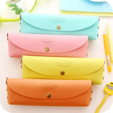 韩国纯色盒装可爱时尚创意简约女生马卡龙糖果色学生文具笔袋批发