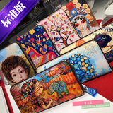 果之堂外贸韩版彩绘钱包创意彩绘可爱卡通女真皮牛皮长款拉链钱包