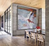 几木艺术纯手绘定制大幅现代简约抽象油画餐厅玄关背景墙艺术挂画