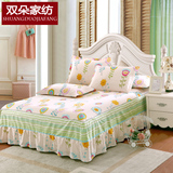 韩式全棉床裙单件1.5米1.8m单双人纯棉卡通床罩床上保护套2.0特价
