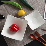 创意中式纯白陶瓷碗家用水果沙拉碗点心碗汤碗大号酒店个性餐具