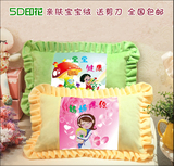 包邮十字绣枕头套5D精准印花小孩可爱卡通绒布儿童枕一对宝宝健康