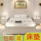 实木床白色松木床1.8米简约现代儿童床双人床全实木住宅家具床