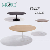 Tulip table 欧式郁金香餐桌现代简约大理石圆形桌实木伸缩咖啡桌