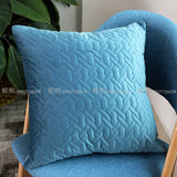 欧式美式中式地中海法式蓝色锏棉抱枕软装样板房别墅沙发椅子靠垫