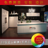 汽车烤漆门板石英石台面整体橱柜 厨柜 厨房/上海定做配置