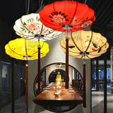 秒杀新古典现代中式吊灯布艺手绘灯笼具客厅创意面包餐厅茶楼工程