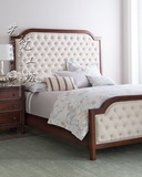 实木北欧宜家双人床 欧式简约床卧室家具床柜组合复古橡木软包床