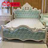 爱雅特欧式双人床现代简欧1.8米简约实木白色床美式高端大气家具