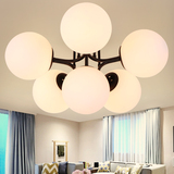 美式主卧室房间吸顶灯餐厅简欧风格个性客厅玻璃球形韩式吊灯