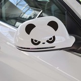 汽车后视镜反光镜车贴 划痕贴 熊猫贴画 酷酷熊个性创意贴纸 对贴