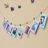 创意韩式挂墙纸相框3567寸8寸悬挂卡纸相框DIY组合麻绳夹子照片