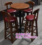 厂家直销！酒吧桌椅组合 咖啡桌椅套件 户外桌椅 实木高脚吧椅