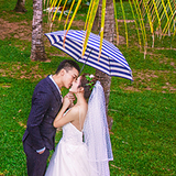 婚纱摄影道具影楼新款海景拍照道具韩式创意拍摄道具海军条纹雨伞