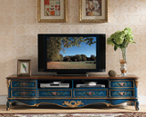 客厅实木电视柜欧式复古做旧地柜茶几组合简约现代美式卧室矮柜子