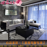 新中式布艺沙发 实木客厅沙发组合 现代简约中式小户型家具定制