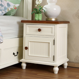 美式实木床头柜简约现代白色迷你储物柜卧室创意床边窄柜子小户型