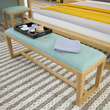 雅斯邦 北欧纯实木床尾凳 现代简约换鞋凳卧室家具 全实木长凳子