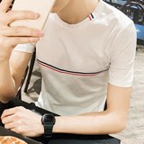 2016新款夏季圆领短袖t恤男士韩版学生衣服半袖白色体恤潮流男装