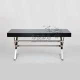 现代简约钢琴烤漆不锈钢脚时尚电脑桌创意个性书桌简约写字台定制
