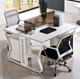 上海办公家具2人4人位职员办公桌简约屏风隔断员工桌钢架电脑桌椅