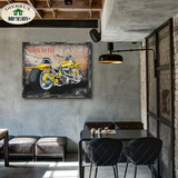 美式复古loft工业风机车汽车铁皮画壁饰壁挂酒吧咖啡馆装饰画墙饰