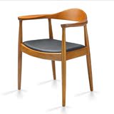 美式餐椅肯尼迪总统椅高级茶室实木椅子餐厅椅真皮电脑椅洽谈座椅