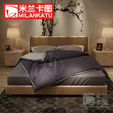 全实木床1.35米中式现代水曲柳纯实木床真皮软包出口新款日式床