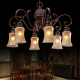 维港创意大气美式乡村客厅灯欧式铁艺复古吊灯雕花艺术温馨餐厅灯