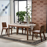 华人顾家餐桌爵士白大理石餐桌椅组合简约现代小户型家居餐桌1380