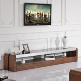 华人顾家 电视柜 简约时尚现代胡桃木贴皮钢化玻璃电视柜KA701F