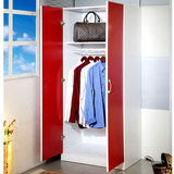 简易双门衣柜宜家实木定制组装阳台储物柜子带门衣橱两门窄小衣柜