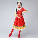 新款藏族舞蹈服装 藏族演出服 蒙古族演出服 民族服饰  藏袍 短裙