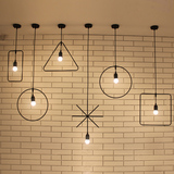 loft工业复古怀旧风格铁艺几何艺术灯餐厅酒吧台创意个性吊灯具