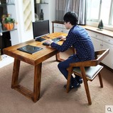 美式简约现代全实木办公桌电脑桌椅长餐桌写字台书桌子台式家用