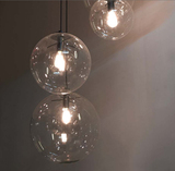 现代简约个性创意餐厅玻璃圆球吊灯透明艺术装饰时尚