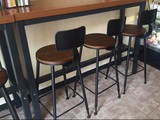 美式LOFT家用长吧台桌铁艺复古高脚凳餐桌椅高吧桌咖啡厅吧台桌椅