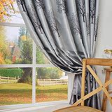 定制加厚窗帘布料田园现代欧式客厅卧室纯色成品全遮光平面落地窗