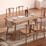简约现代长方形实木餐桌仿古中式老榆木创意茶桌套房客厅餐桌