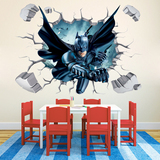 3D立体卡通破墙窗口 Batman蝙蝠侠 超级人物动漫墙贴纸卧室壁画