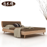 北欧简约实木床 卧室家具软靠床 1.8米双人床 1.5m创意床 单人床