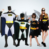 儿童节表演服复仇者联盟超人大战蝙蝠侠服装男女亲子蝙蝠侠衣服