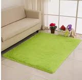 加厚水洗丝毛地毯卧室客厅茶几床边毯纯色无味地垫门垫脚垫定制绒