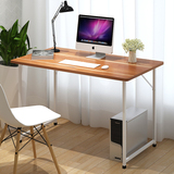 家用简单办公台式电脑桌铁架木板组装拼接经济型工作写字学习书桌