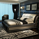 定制现代简约皮床真皮床双人床加宽2米2.2米大床1.8米婚床软体床