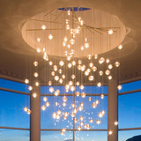 北欧简约艺术餐厅楼梯水晶玻璃球吊灯LED单头创意个性流星雨吊灯