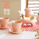 英式陶瓷玻璃花茶具套装加热玻璃花茶壶欧式花茶具水果茶水壶耐热