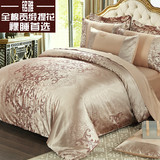 欧式全棉贡缎提花四件套1.8m床纯棉2x2.2x2.3x2.4米被套床上用品
